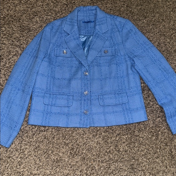J.McLaughlin French Blue Claudie Women's Tweed Jacket - Picture 6 of 10